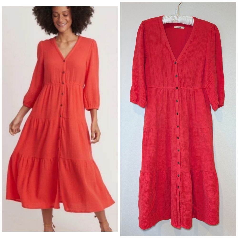 Marine Layer Willow Tiered Button-Up Midi Dress I… - image 2